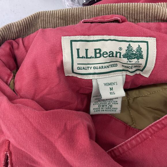 L.L.Bean Red Cotton Button-Up Field Jacket Women’s Medium Pre-Owned - Picture 3 of 5
